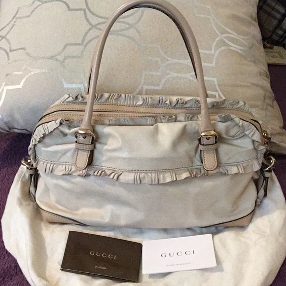 Authentic Gucci Lamb Skin Nude Leather Satchel - Picture 1 of 16